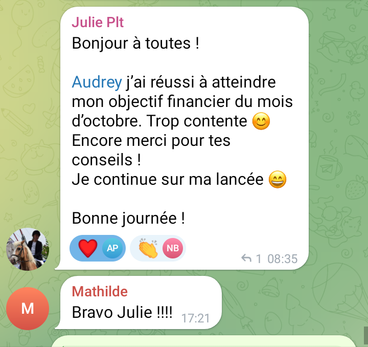temoignage julie objectifs atteints